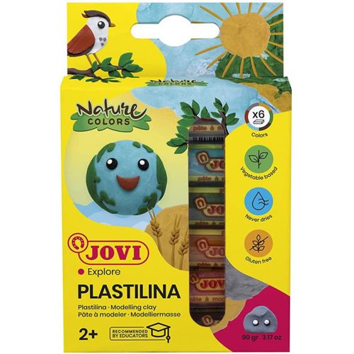 Pâte à modeler - Enfant dès 2 ans - 6 bâtonnets - Couleurs naturelles - Plastilina - Jovi