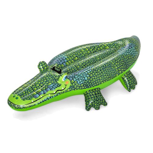 Bouée crocodile pour plage jouet gonflable pour enfant - Longueur 152 x Profondeur 71 cm