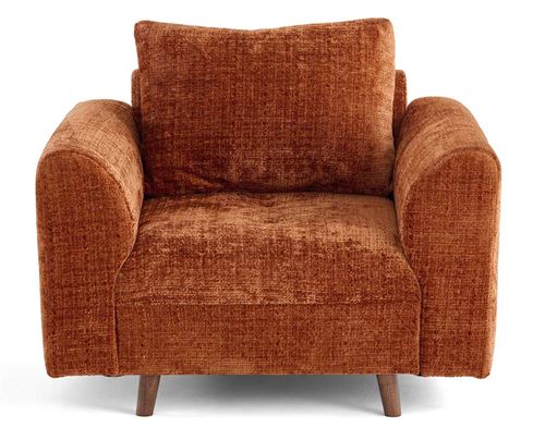 Non Communiqué Rune - Fauteuil En Velours Texturé - Rouille
