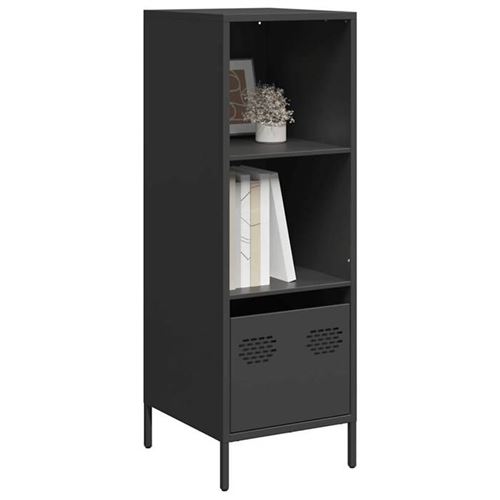 vidaXL Buffet haut noir 35x39x103,5 cm acier, armoire à livres, armoire à livres moderne, étagère à livres, étagère et 851376
