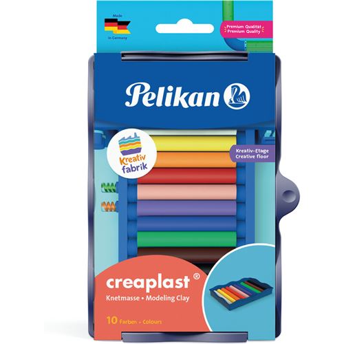 Pelikan Kreativfabrik Pâte à modeler Creaplast, 10 couleurs