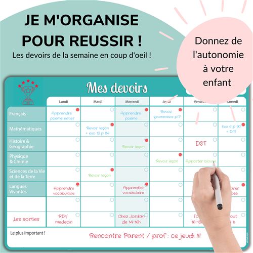 Tableau blanc magnétique mensuel Qu'est-ce qu'on fait ? pour frigo - Agenda  familiale de votre mois - Whinat - Calendrier planning et éphéméride -  Achat & prix