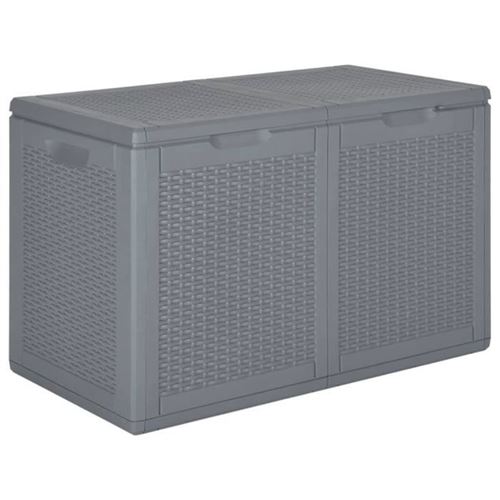 vidaXL Boîte de rangement de jardin gris PP rotin 180 L 364060
