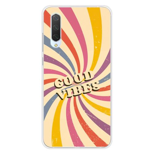 Coque en silicone imprimée compatible Xiaomi Mi 9 Lite Good vibes