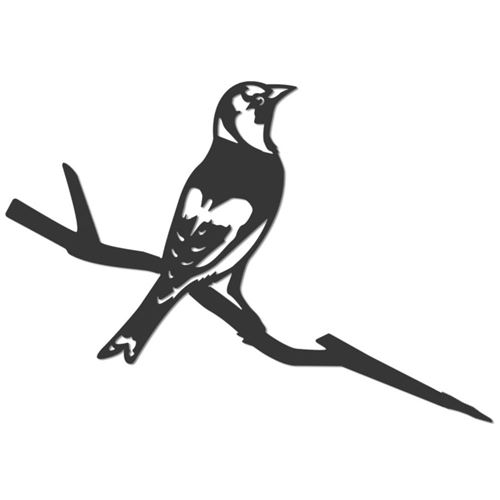 Metalbird - Oiseau sur pique chardonneret europeen en acier corten