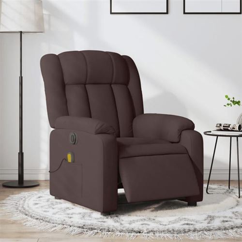 Non Communiqué Marron Vidaxl Fauteuil De Massage, Relaxation Électrique Réglable Tissu Foncé