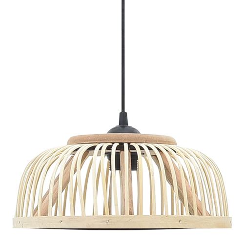 vidaXL Lampe suspendue Bambou 34x14,5 cm 40 W Demi-cercle E27