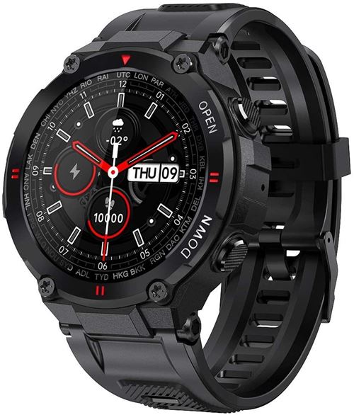 Montre connect&eacute;e Chronus K22 IP68 &Eacute;tanche Fitness Tracker-Noir-Chronus 