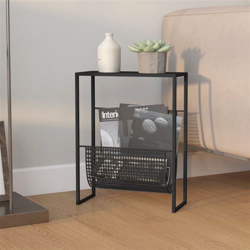 vidaXL - Porte-revues - Acier - Noir - 35x15x45 cm - Image 3