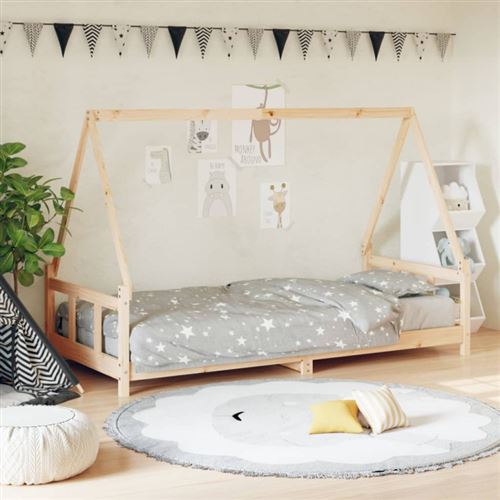 vidaXL Cadre de lit pour enfant 90x190 cm Bois de pin massif