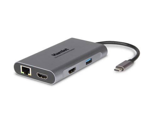 Hamlet HDKC-PD400H station d accueil Avec fil USB 3.2 Gen 1 (3.1 Gen 1) Type-C Gris