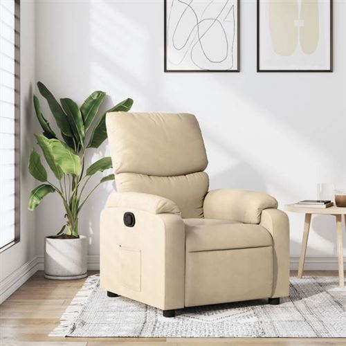 VIDAXL - Fauteuil de relaxation - Réglable - Crème - Image 2