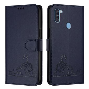 Coque pour Samsung Galaxy A11 Etui en Cuir PU Portefeuille RFID Magnétique - Bleu - 1