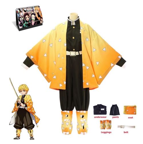 Costume de Cosplay et Calendrier Demon Slayer 2022 en français Agatsuma Zenitsu S(150-158cm)