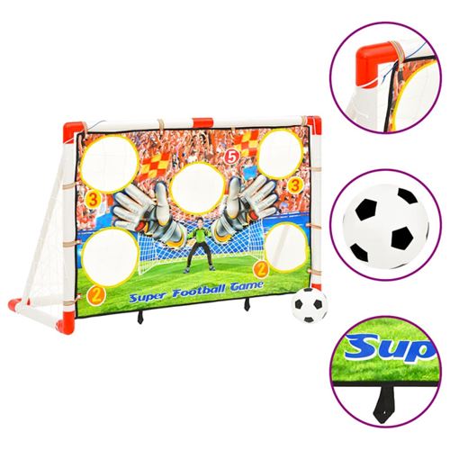 vidaXL Ensemble de buts de football enfant avec panneau 120x51x77,5 cm