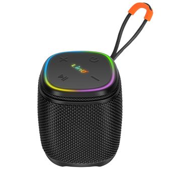 Mini Enceinte sans Fil Bluetooth 5W Étanche IPX6 avec Éclairage LED LinQ Noir - 1