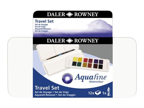 Daler-Rowney Aquafine Travel Set - Peinture - aquarelle - couleurs assorties (pack de 12)