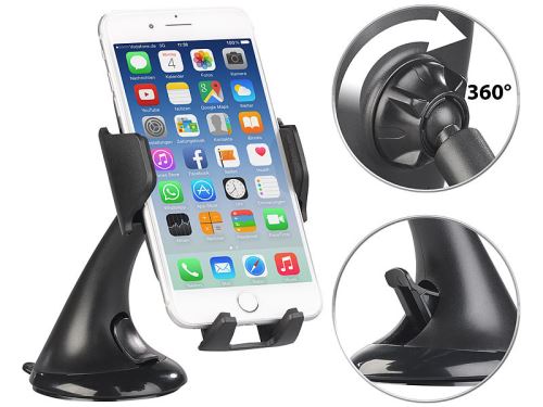 Support smartphone à ventouse avec chargeur compatible Qi 1A / 5W