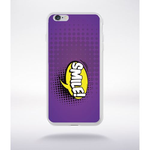 Coque Smile Fond Mauve Compatible Iphone 6 Plus Transparent