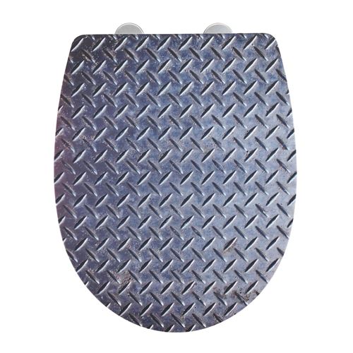 Abattant WC en thermoplast design métal Pattern - Gris