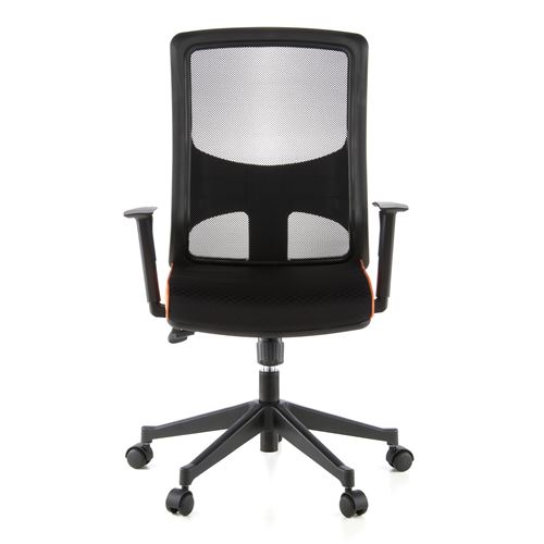 Siège de bureau / Fauteuil de direction LAVITA, tissu maille noir / orange hjh OFFICE