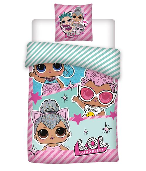 L.O.L. Surprise enveloppe de couette rose/bleu filles 140 x 200 cm