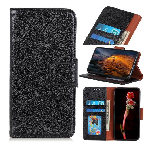 Coque en TPU support fendu nappa noir pour votre OnePlus 7