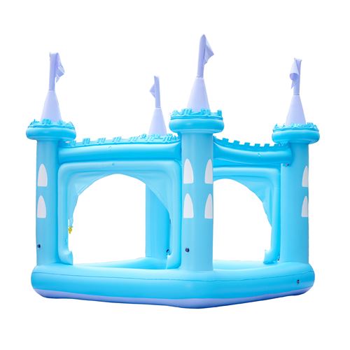 Château gonflable air de jeux aquatique piscine enfant jets d’eau et pompe bleu extérieur garçon fille Teamson Kids TK-48271B-UK/EU