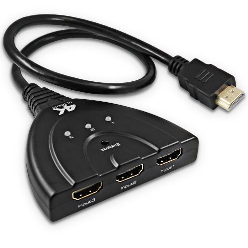 VSHOP® HDMI Switch 1080P, Switch HDMI 3 Ports Commutateur HDMI Sélecteur Splitter Manuel 3 Entrées à 1 Sortie HDMI Switcher Full HD1080p / 3D Pris en Charge avec un Câble Haute Vitesse