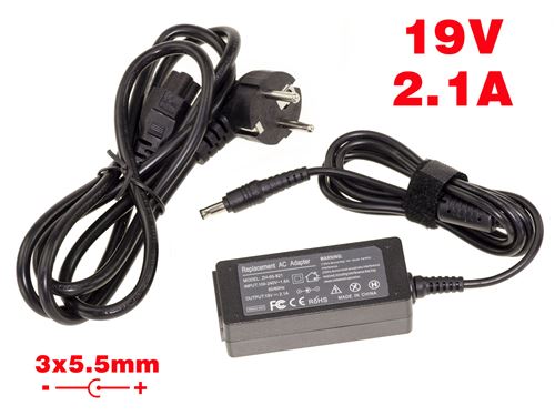 Alimentation pour PC Portable 19V 2.1A embout 3x5.5mm - Compatible Samsung