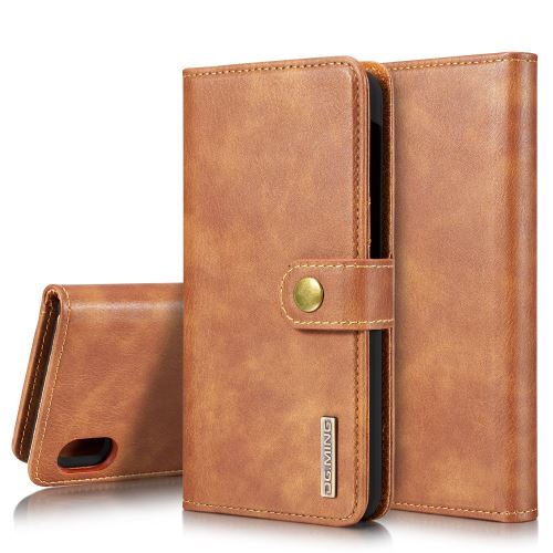 Etui en PU split avec fente marron pour votre Samsung Galaxy A10
