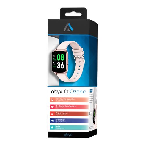 ABYX Fit Ozone - Montre intelligente avec bande - silicone - poudre rose - affichage 1.3 - Bluetooth - 33 g