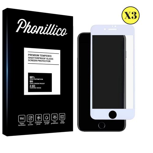 Verre Trempe pour iPhone SE 2020 [Pack 3] Film Transparent Intégral Bord Blanc Vitre Protection Ecran Phonillico®