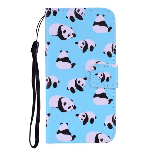 Etui en PU impression de motifs avec support Panda pour votre Samsung Galaxy M20