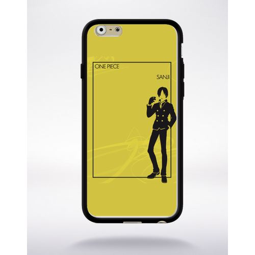 Coque one piece sanji compatible apple iphone 6 bord noir silicone