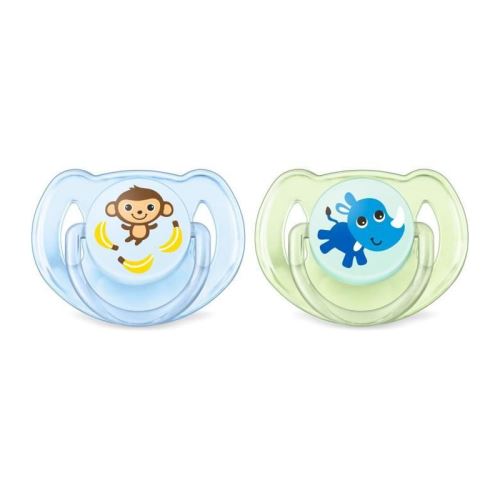 PHILIPS AVENT SCF169/27 Lot de 2 - Sucettes aventures - 6/18 mois - Bleu/Vert