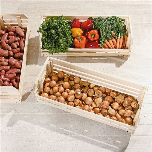 Caisse Etagére cagette pour rangement en Bois empilables pour fruits et  légumes, 30 x 37 x 80 cm