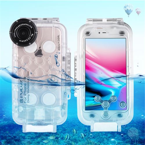(#52) PULUZ for iPhone 8 & 7 Waterproof Diving Housing Underwater Cover Case(Transparent)