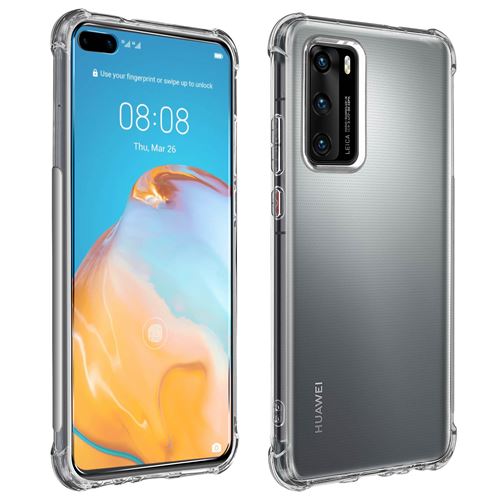 Avizar Pack Protection pour Huawei P40 Coque Souple + Film Verre Trempé 9H Transparent
