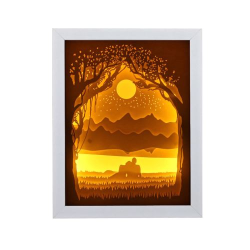 Couple Lumière Ombre Papier Lumières Sculpté Creative Télécommande Diy Petite Nuit Djzs552