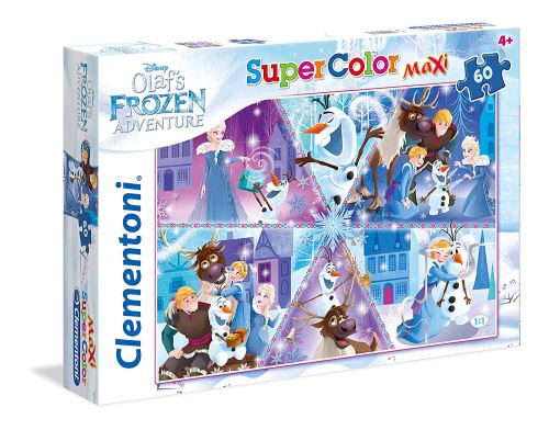 Clementoni - 26436 - Supercolor Puzzle - Olaf's Frozen Adventure - 60 Maxi Pièces - Disney