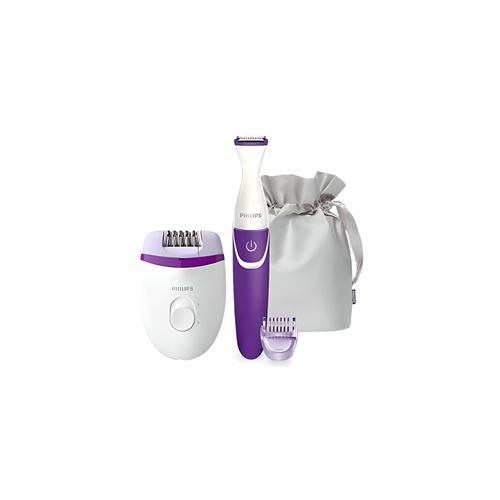PHILIPS BRP505/00 Coffret Epilation Corps et Maillot - Epilateur électrique Satinelle + Tondeuse bikini