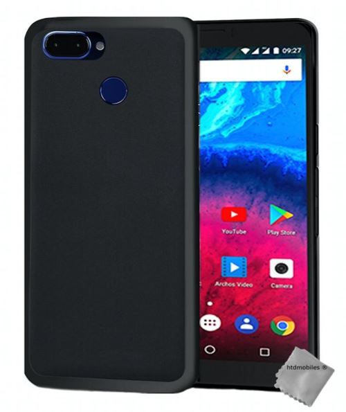 Housse etui coque pochette silicone gel fine pour Archos Core 60s avec film ecran - NOIR