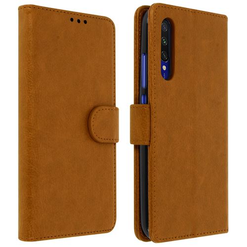 Étui pour Xiaomi Mi A3 avec Porte-cartes Fonction Support marron