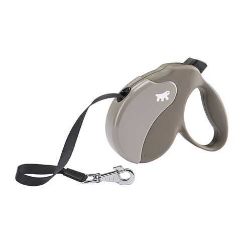 Meilleurs prix pour Laisse rétractable pour chiens AMIGO TAPE MEDIUM, sangle rétractable, 5 mètres, max 25 kg, Taupe