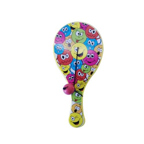 LG-Imports pagaie avec boule smileys 12 cm jaune