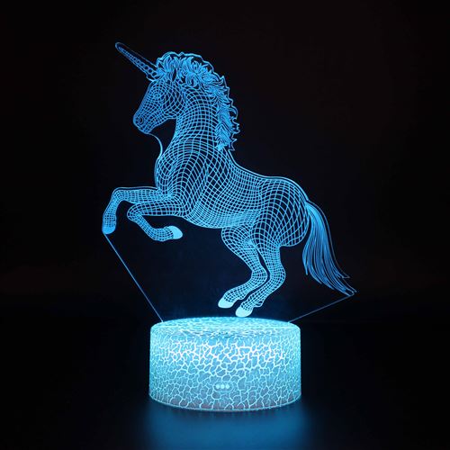 Stack Lampe 3D Tactile Veilleuses Enfant 7 Couleurs Avec Telecommande - Licorne #70