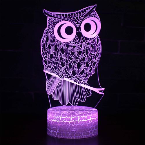 Stack - Veilleuse Enfant - Lampe 3D Tactile - Télécommande - Motif Chouette - Image 2