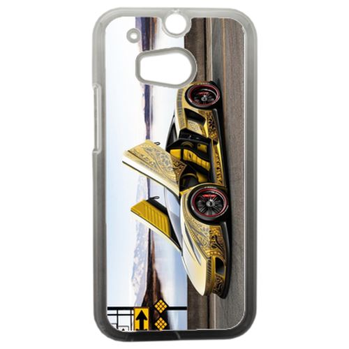 Coque Tuning Voiture Jaune Compatible Htc One 2 M8 Transparent