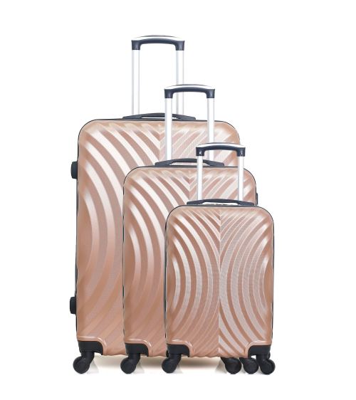 Set de 3 valises HERO | LAGOS-A Rose en ABS